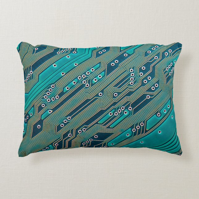 Electronic circuit board close up. background,boar decorative cushion (Front)