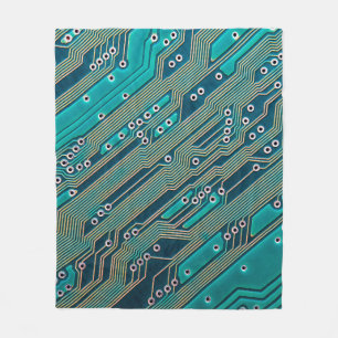 Electronic circuit board close up. background,boar fleece blanket