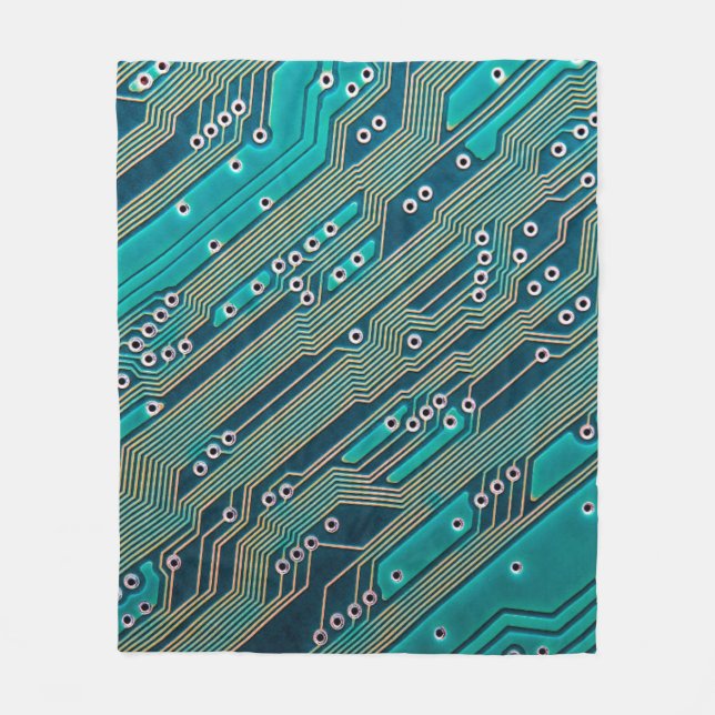 Electronic circuit board close up. background,boar fleece blanket (Front)