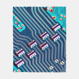 Electronic circuit board close up. background,boar fleece blanket