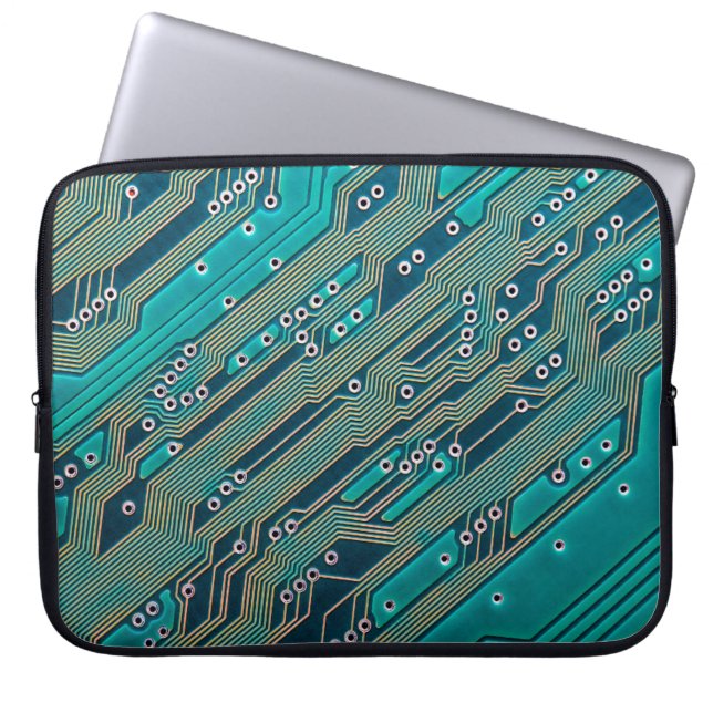 Electronic circuit board close up. background,boar laptop sleeve (Front)