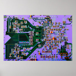 Electronic circuit board close up. background,boar poster
