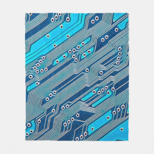 Electronic circuit board close up. circuit,board,b fleece blanket