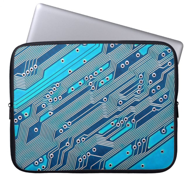 Electronic circuit board close up. circuit,board,b laptop sleeve (Front)