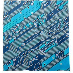 Electronic circuit board close up. circuit,board,b shower curtain