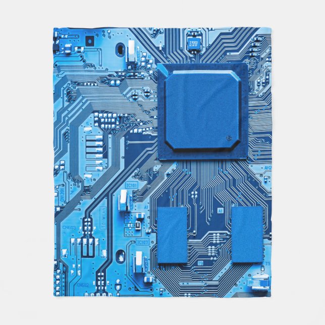Electronic circuit board close up. circuit,board,s fleece blanket (Front)