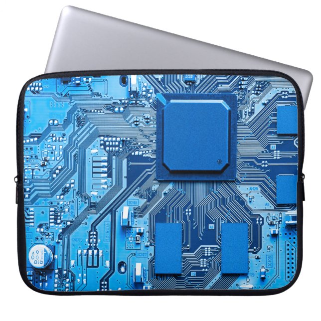 Electronic circuit board close up. circuit,board,s laptop sleeve (Front)