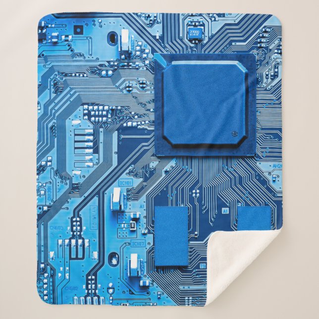 Electronic circuit board close up. circuit,board,s sherpa blanket (Front)