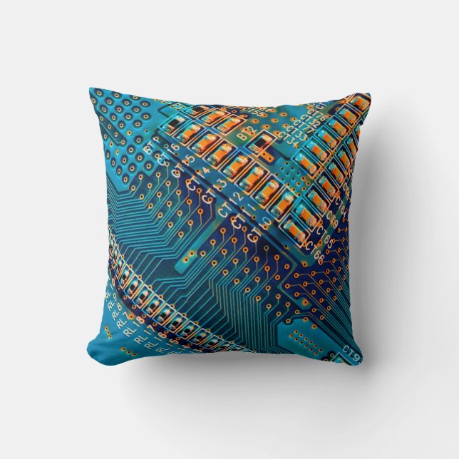 Electronic circuit board close up. computer,semico cushion (Front)