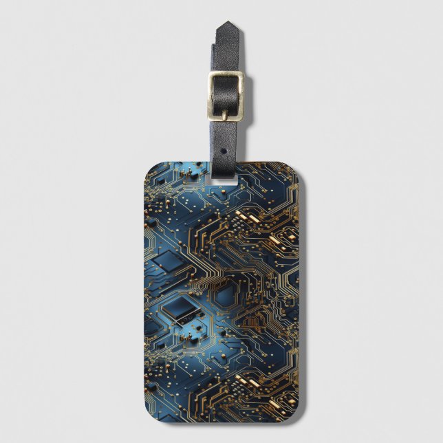 Electronic Circuit Luggage Tag (Front Vertical)