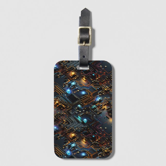 Electronic Circuit Luggage Tag (Front Vertical)