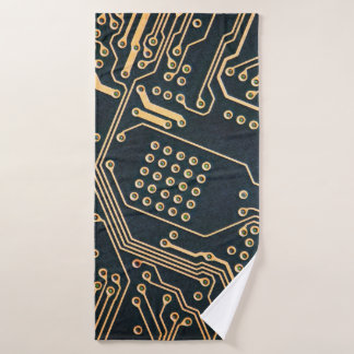 Electronic components, computer card close-up, dig bath towel