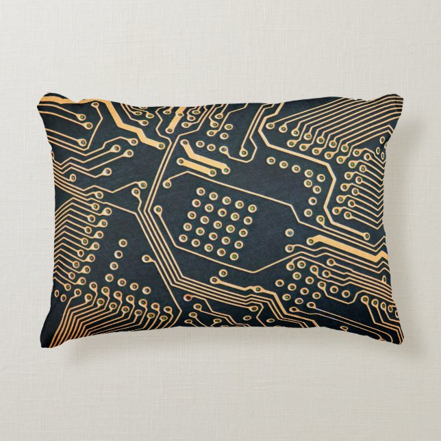 Electronic components, computer card close-up, dig decorative cushion (Front)