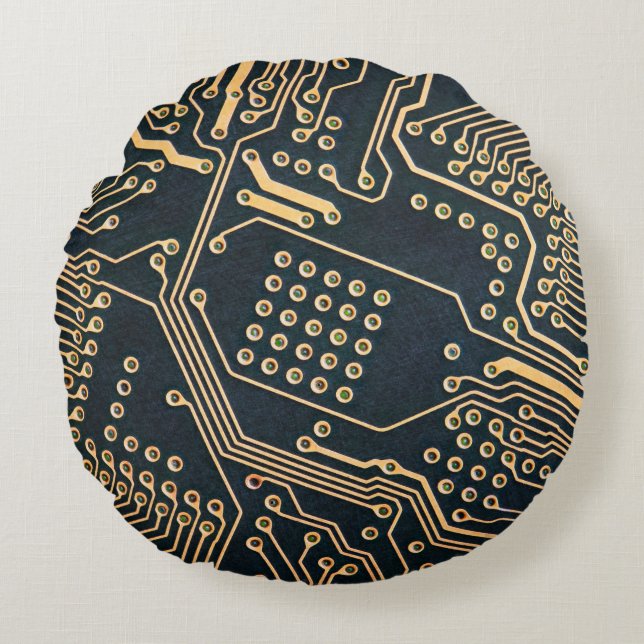 Electronic components, computer card close-up, dig round cushion (Front)