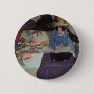 Electronic CowGirl 6 Cm Round Badge