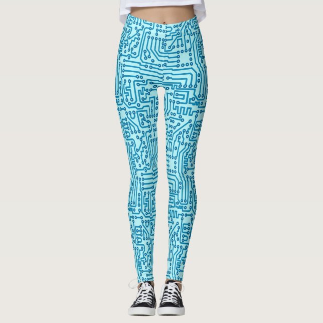 Electronic Digital Circuit Board Leggings (Front)