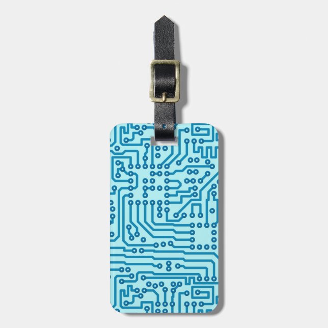 Electronic Digital Circuit Board Luggage Tag (Front Vertical)