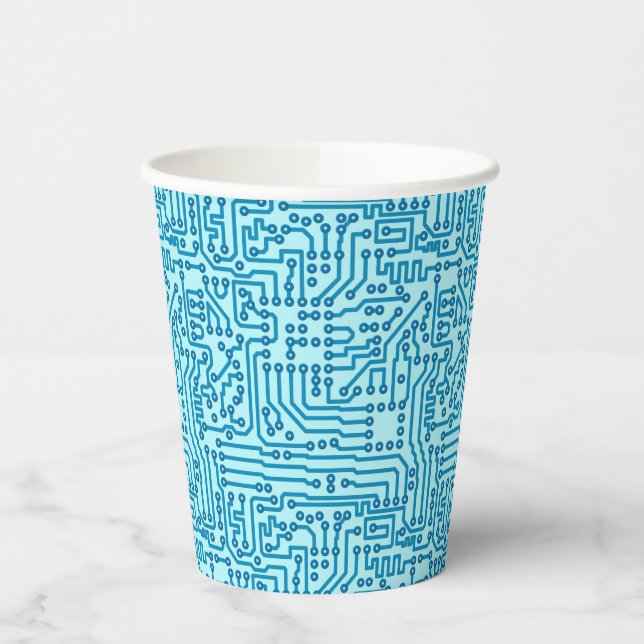 Electronic Digital Circuit Board Paper Cups (Left)