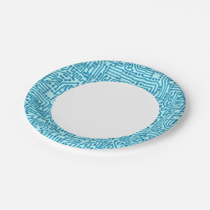 Electronic Digital Circuit Board Paper Plate