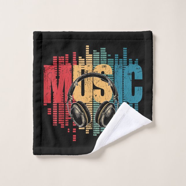 Electronic Music Lover DJ Vintage Headphones Wash Cloth (Wash Cloth)
