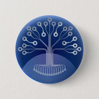 Electronic tree 6 cm round badge