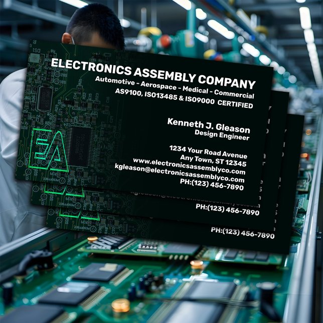 Electronics Assembly Company Business Card (Creator Uploaded)