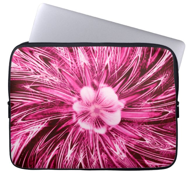 Electronics Bag Abstract Lines Purple Flower (Front)