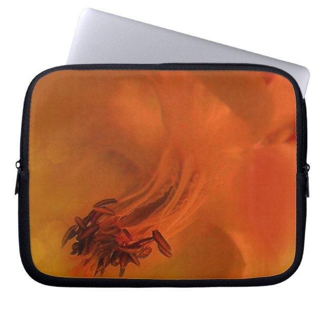 Electronics Bag Columbine Flower Edited Orange (Front)