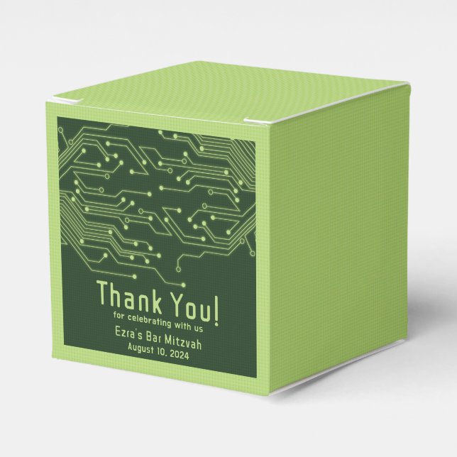 Electronics Computer Circuit Board Bar Mitzvah Favour Box (Front Side)