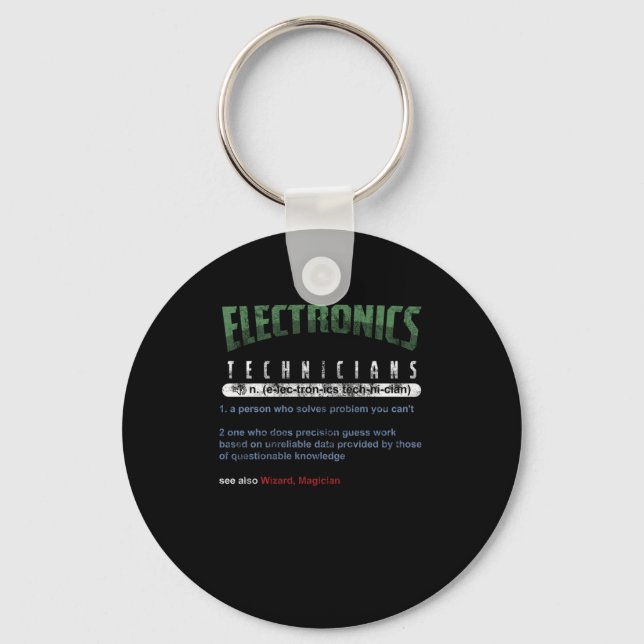 Electronics Technicians Technical Gift Key Ring (Front)