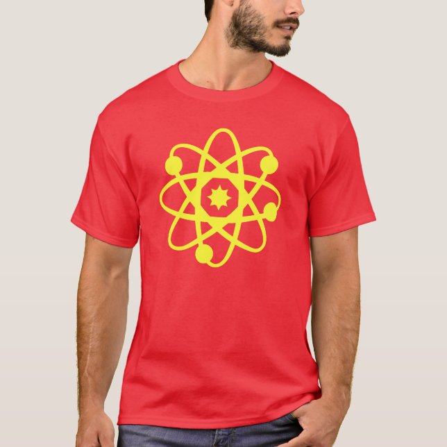 Electrons and neurons red geek shirt (Front)
