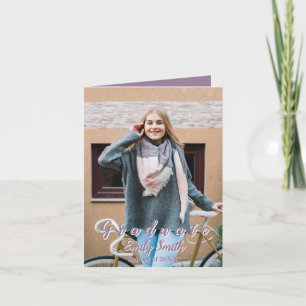 Eleegant minimalist one photo graduation party invitation