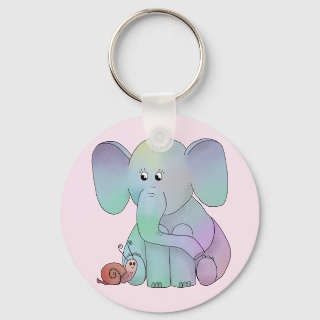 Elefant und Schnecke Key Ring (Front)