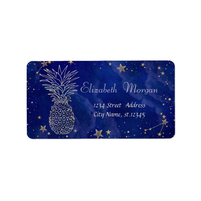Elegan Pineapple Cool Stars Navy Blue Label (Front)