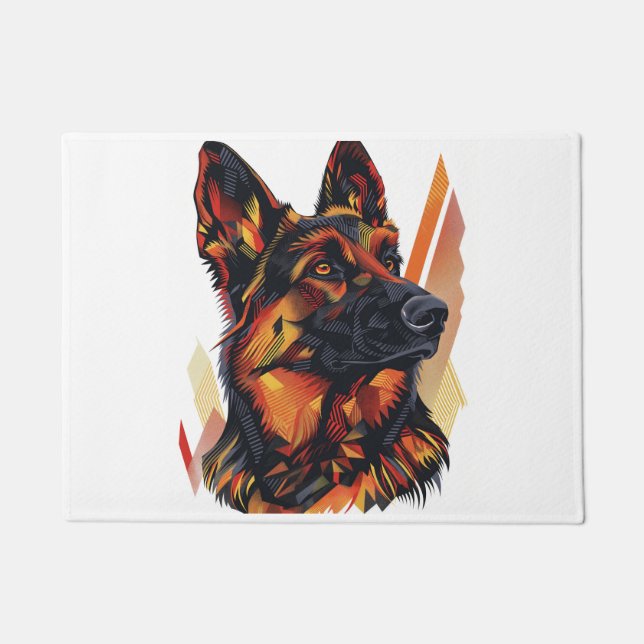Elegance and Canine Grace German Shepherds Doormat (Front)