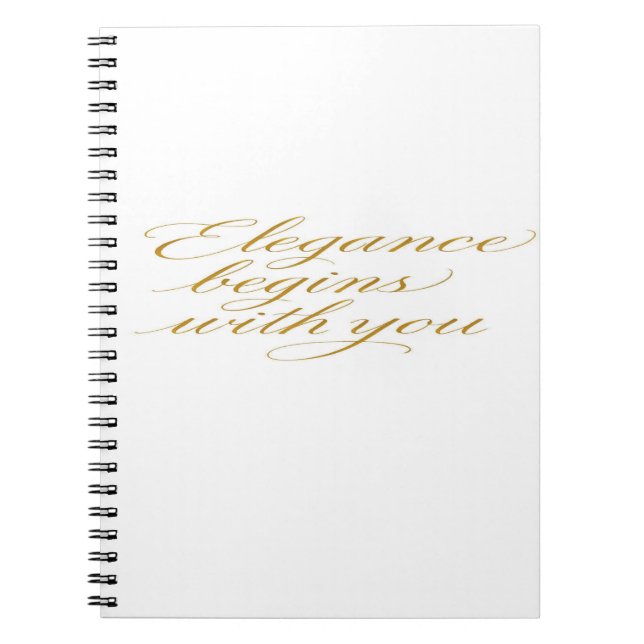 Elegance Begins With You – Spiral Photo Notebook   (Front)
