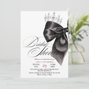 Elegance Black Bow Bridal Shower Invitation