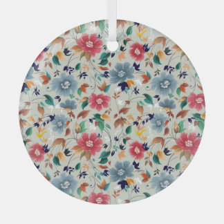 Elegance Blooms: Floral Vintage Background Glass Tree Decoration