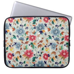 Elegance Blooms: Floral Vintage Background Laptop Sleeve