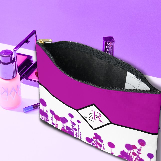 Elegance Blooms: Personalised Monogram  Accessory Pouch (Creator Uploaded)