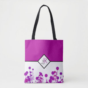 Elegance Blooms: Personalised Monogram Tote Bag