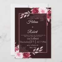  elegance botanical monogram rustic wedding invit