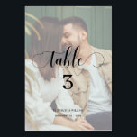 Elegance Calligraphy Script Faded Photo Wedding Table Number<br><div class="desc">Modern and elegant design printed Elegance Script Modern Faded Photo Wedding Table Number that can be customised with your text and add each table number card to your cart, one by one. Please click the "Customise it" button and use our design tool to modify this template. Check out the Graphic...</div>