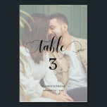 Elegance Calligraphy Script Faded Photo Wedding Table Number<br><div class="desc">Modern and elegant design printed Elegance Script Modern Faded Photo Wedding Table Number that can be customised with your text and add each table number card to your cart, one by one. Please click the "Customise it" button and use our design tool to modify this template. Check out the Graphic...</div>