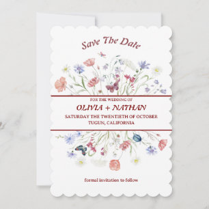 Elegance: Classic Floral Wedding Save The Date Invitation