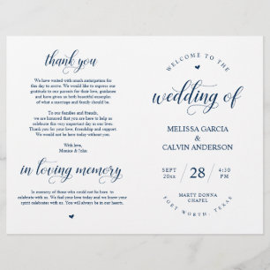 Elegance Classy Wedding Ceremony Foldable Program