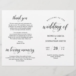 Elegance Classy Wedding Ceremony foldable program
