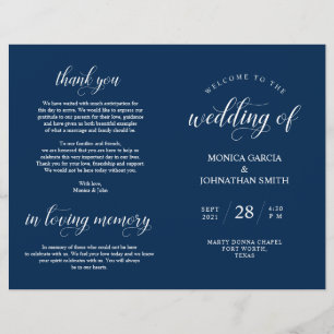 Elegance Classy Wedding Ceremony foldable program
