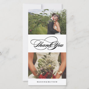 Elegance Collage Wedding Thank You Photo Card