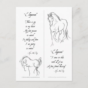 Elegance Eloquent Horse Bookmark Postcard